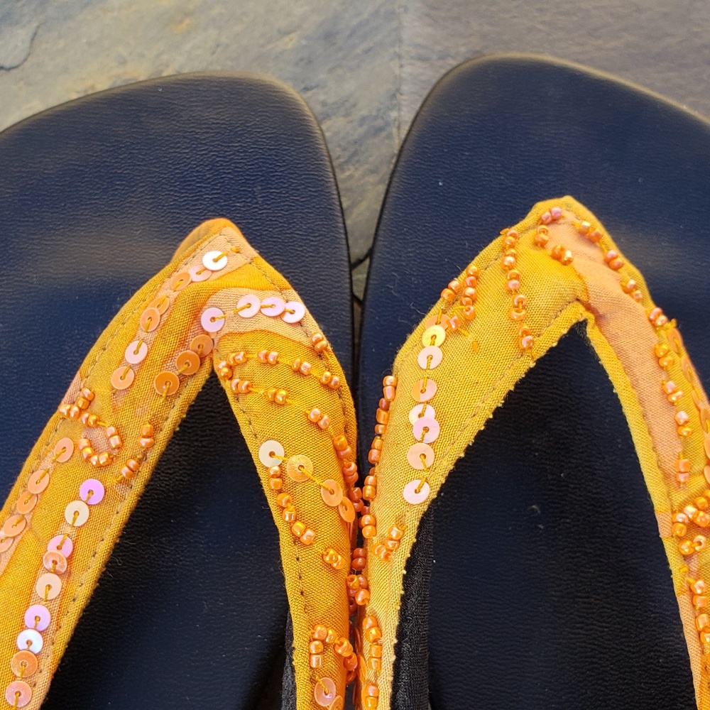 Perfect Condition Sequin & Bead Island Sandals - image 5